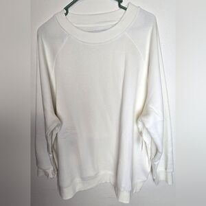 Womens White Crewneck Sweatshirt 2X NEW